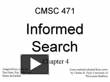 PPT – Informed Search PowerPoint presentation | free to view - id ...