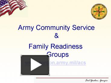 Army Community Service presentation | free to view