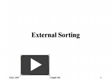 External Sorting presentation | free to view