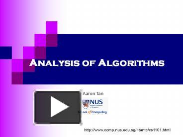 Analysis of Algorithms presentation | free to download