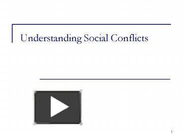 PPT – Understanding Social Conflicts PowerPoint presentation | free to ...