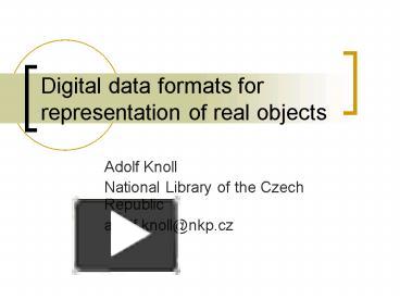PPT – Digital data formats for representation of real objects ...