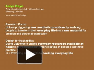 Design for Hackability presentation | free to view