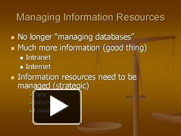 PPT – Managing Information Resources PowerPoint presentation | free to ...