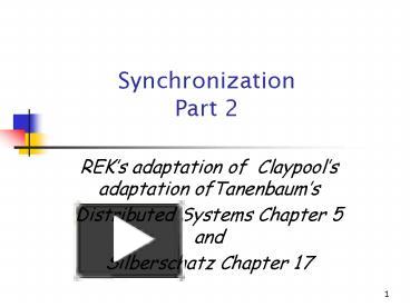 PPT – Synchronization Part 2 PowerPoint presentation | free to download ...
