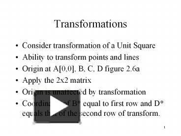 Transformations presentation | free to view