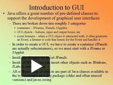 PPT – Introduction to GUI PowerPoint presentation | free to view - id ...