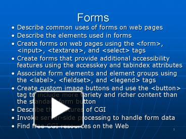 PPT – Forms PowerPoint presentation | free to view - id: b4d00-MjA2N