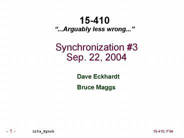 PPT – Synchronization PowerPoint presentation | free to download - id ...