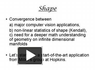 PPT – Shape PowerPoint presentation | free to view - id: b5b22-ZjMyM