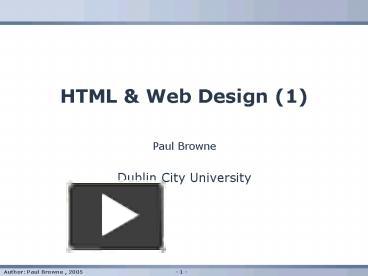 PPT – HTML PowerPoint presentation | free to view - id: b9a17-ZDc1Z