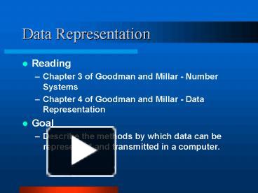 PPT – Data Representation PowerPoint presentation | free to view - id ...