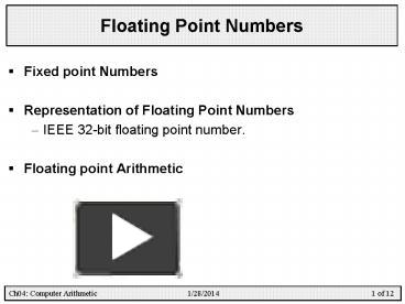 Floating Point Numbers presentation | free to view