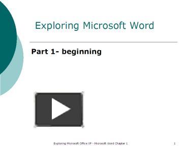PPT – Exploring Microsoft Word PowerPoint presentation | free to view ...