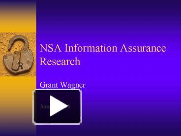 PPT – NSA Information Assurance Research PowerPoint presentation | free ...