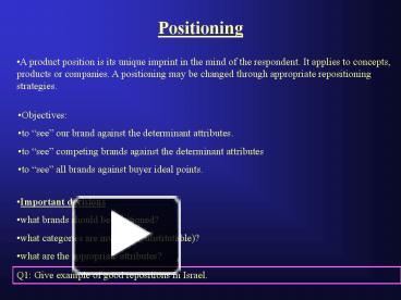 PPT – Positioning PowerPoint presentation | free to view - id: c810d-MGQ3M