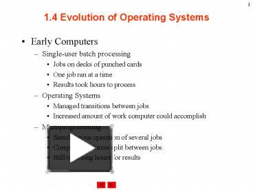 1'4 Evolution of Operating Systems presentation | free to view