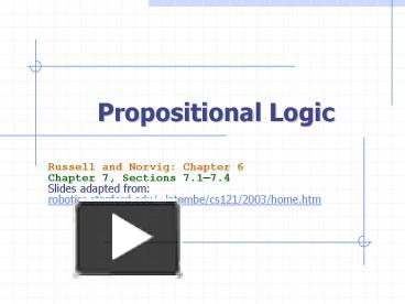 Propositional Logic presentation | free to download