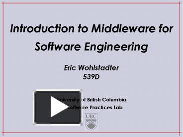 Introduction to Middleware for Software Engineering presentation | free ...