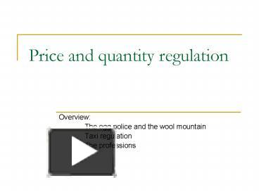 PPT – Price and quantity regulation PowerPoint presentation | free to ...