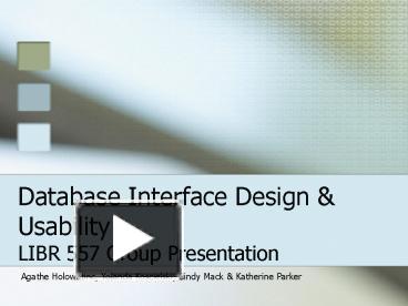 PPT – Database Interface Design PowerPoint presentation | free to view ...