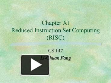 Chapter XI Reduced Instruction Set Computing (RISC) presentation | free ...