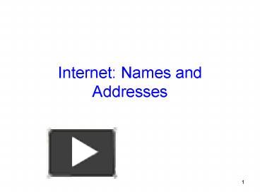 PPT – Internet: Names and Addresses PowerPoint presentation | free to ...