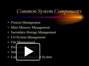 Common System Components presentation | free to view