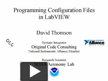 PPT – Programming Configuration Files in LabVIEW PowerPoint ...