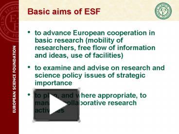 Basic aims of ESF presentation | free to view
