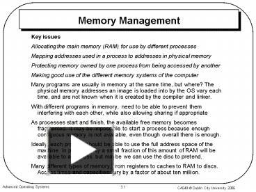 PPT – Memory Management PowerPoint presentation | free to view - id ...