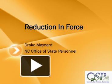 Reduction In Force presentation | free to view