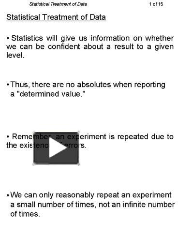 Statistical Treatment of Data 1 of presentation | free to view