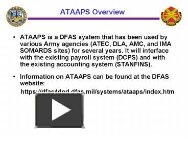 PPT – ATAAPS Overview PowerPoint presentation | free to view - id ...