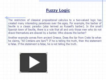 Fuzzy Logic presentation | free to view