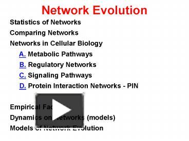 Network Evolution presentation | free to download