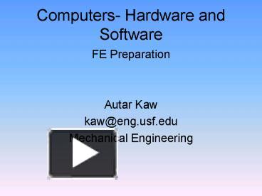 PPT – Computers Hardware and Software PowerPoint presentation | free to ...