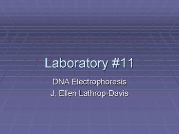 Laboratory presentation | free to view