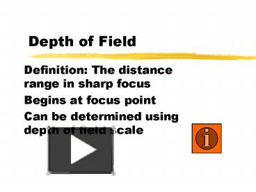 Depth of Field presentation | free to view